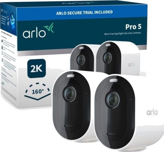 Arlo Pro 5 2K Trådløs Overvåkningskamera 2-pakning med Lyskaster og Sirene Arlo Pro 5 2K Trådløs Overvåkningskamera 2-pakning med Lyskaster og Sirene