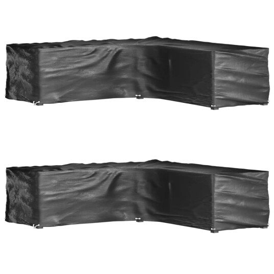 vidaXL L-formet hagemøbeltrekk 2 stk 16 maljer 285x285x70 cm
