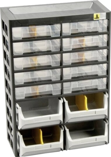 Allit 458140 Lagermagasin Varioplus Basic D 21 B X H X T 305 X 435 X 170 Mm Sort Grå Gul 1 Stk