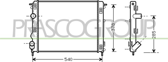 PRASCO DA220R002 Radiator motorkjøling PRASCO DA220R002 Radiator motorkjøling
