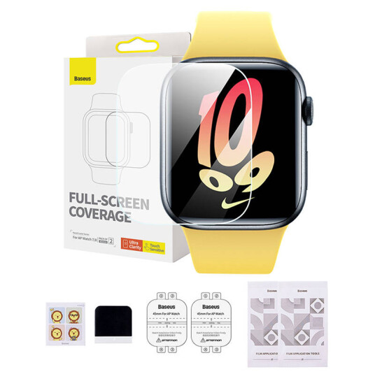 Baseus NanoCrystal Skjermbeskytter til Apple Watch 7/8/9 45mm 2-pak Baseus NanoCrystal Skjermbeskytter til Apple Watch 7/8/9 45mm 2-pak