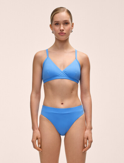 Casall Overlap Bikini Top - Blue - 34