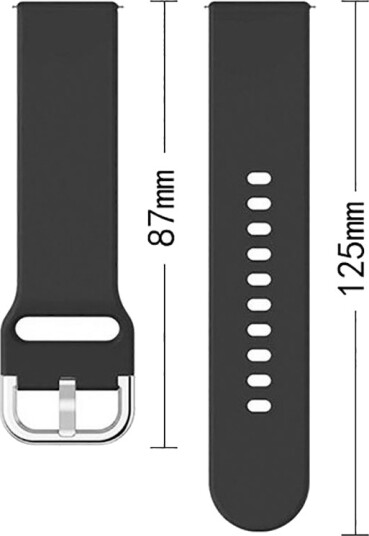Hurtel Silikon Universell Klokkereim til Smartklokke 20mm Svart