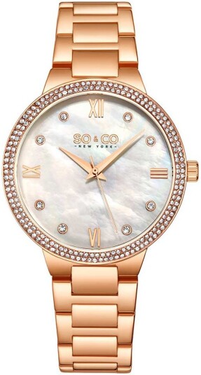 So & Co New York Dameklokke 5519.4 Madison Hvit/Rose gulltonet