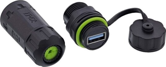 Inline Usb A Kabelkobling Kort Ip68 2X Usb A Hunn Skjermet 69927Q
