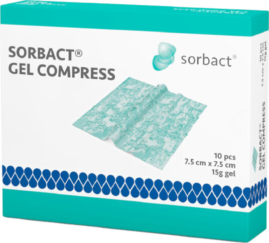 Sorbact gelbandasje 7,5x7,5cm 10 stk