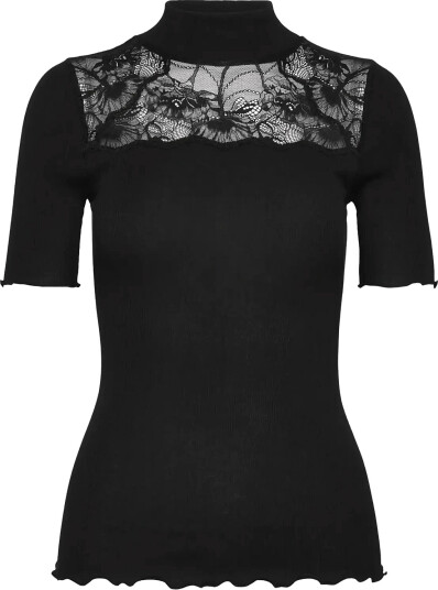 Rosemunde Rwbernadine Organic Ss Lace T Shirt Black L