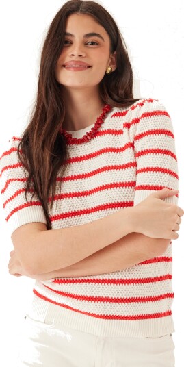 Vila Vidalo O neck S/S STRIPE KNIT