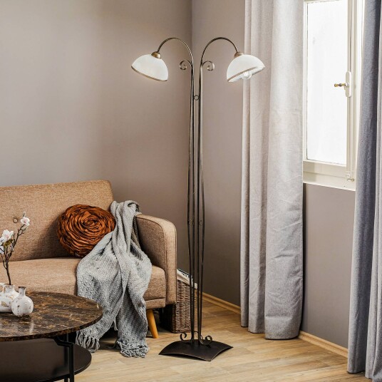 Luminex Antica gulvlampe i landlig stil to lamper