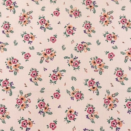 Bomullspoplin Blomster 150 cm 040 50 cm