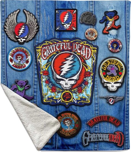 Rocksax Grateful Dead Battle Vest Sherpa Fleece Throw 50 in x 60 in 78899320