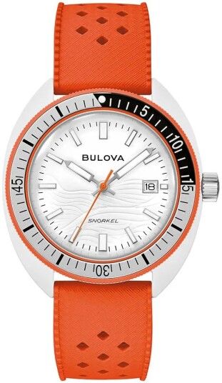 Bulova Herreklokke 98B448 Snorkel Hvit/Gummi Ø41 mm Bulova Herreklokke 98B448 Snorkel Hvit/Gummi Ø41 mm