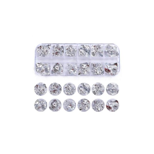 12x metallisk neglefolie