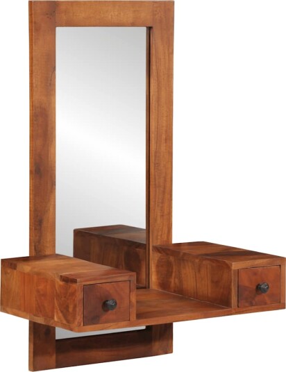 Veggspeil med skuffer 60x33x90 cm heltre akasie Veggspeil med skuffer 60x33x90 cm heltre akasie