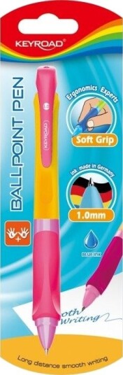 Keyroad Keyroad Easy Writer Retractable Kulepenn, 1,0 Mm, Blisterpakke, Assorterte Farger