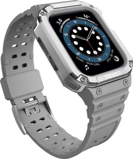Hurtel Protect Reim med Deksel til Apple Watch 38/40/41mm Grå/Sølv