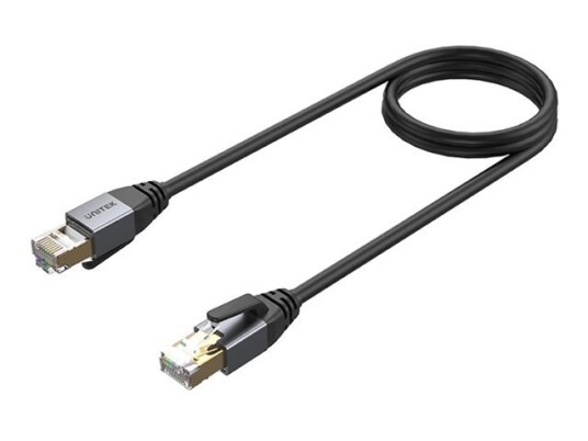 Unitek Nettverkskabel Rj-45 Hann Til Rj-45 Hann 3 M 6.8 Mm S/Ftp Cat 8 Uten Hindringer Svart