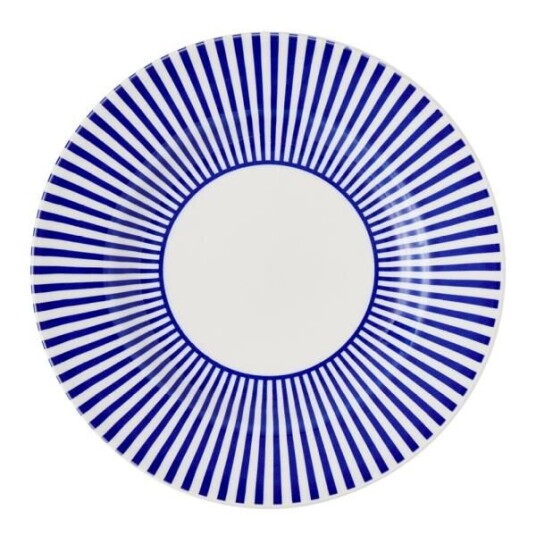 Spode   Steccato tallerken smalstripet 22 cm koboltblå