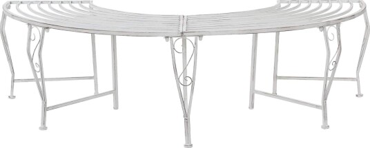 vidaXL Trebens 4 seter 160 x 80 x 44 cm steel Antikk hvit halvrund
