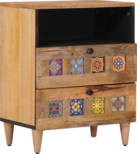  Nattbordskap Naturlig 50 x 33 x 62 cm Massiv mango tre