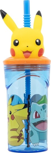 Pokémon Pokemon 3d-Kopp Med Sugerør 360ml