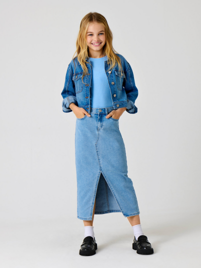 Kids Only Siri Front Slit Skirt Denim Gua Denim 146