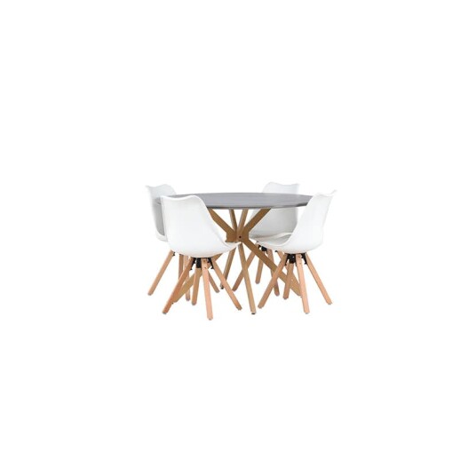 Venture Home Spisegruppe Venture Home Piazza Ø120 cm med 4 stk Zeno Stoler GR23746