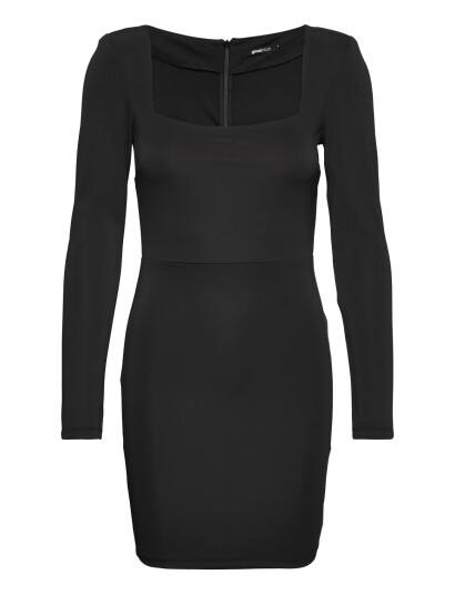 Gina Tricot Shoulderpad Mini Dress - Black - XS