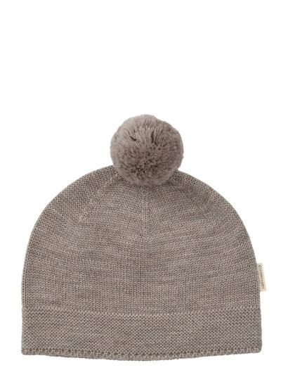 Copenhagen Colors Knitted Beanie With Pompom - Grey - 53/54/3Y/9Y Copenhagen Colors Knitted Beanie With Pompom - Grey - 53/54/3Y/9Y