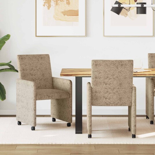 Spisebordsstoler med hjul 2 pcs Lysegrå 57 x 66 x 94 cm Spisebordsstoler med hjul 2 pcs Lysegrå 57 x 66 x 94 cm