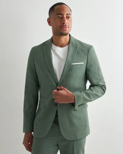 Selected Men Slhslim Oasis Linen Blz Noos Blazere Grønn