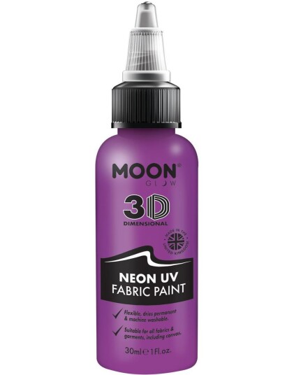 Lilla Neon UV Blacklight 3D Tekstilmaling 30 ml