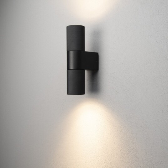 Temi Vegglampe opp/ned LED GU10 Svart med Klart glass Temi Vegglampe opp/ned LED GU10 Svart med Klart glass