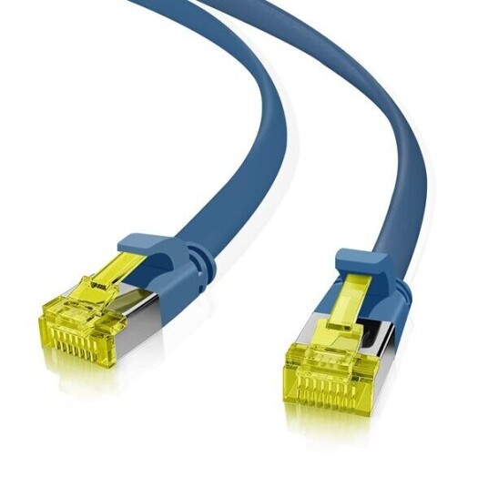Helos Patch-Kabel Rj-45 M Zu Rj-45 M 2 M U/Ftp Cat 6A Flach Blau