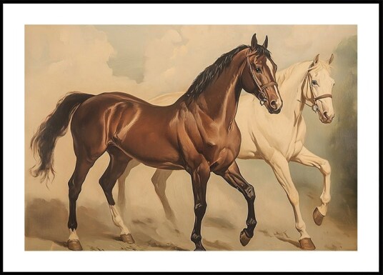 Duo Horses Galloping Plakat Plakat / 40x50cm