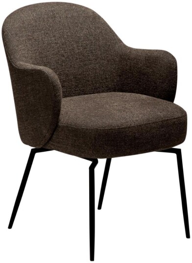 Bae Dan Form spisestuestoler med armlene dreiebase bouclé brun.