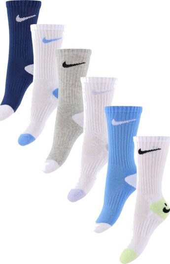 Nike 6W 6Pk Crew Sock Navy 27/35