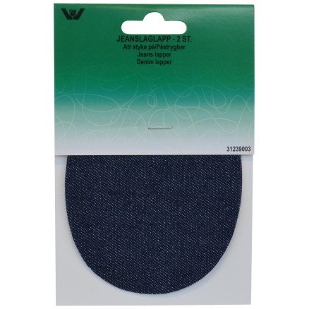 Vj Green Reparasjonslapp Repair patch Jeans Oval Dark Blue 9x11,5cm 2 stk