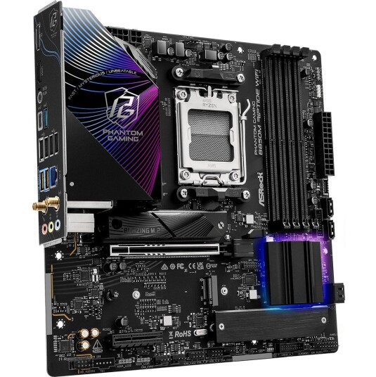 ASRock B850M Riptide WiFi Micro ATX Hovedkort med AMD AM5 Socket og DDR5 Støtte ASRock B850M Riptide WiFi Micro ATX Hovedkort med AMD AM5 Socket og DDR5 Støtte