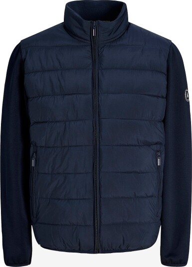 Jack & Jones Plus   Pufferjakke Jjetate Hybrid Jacket SN Pls   Blå
