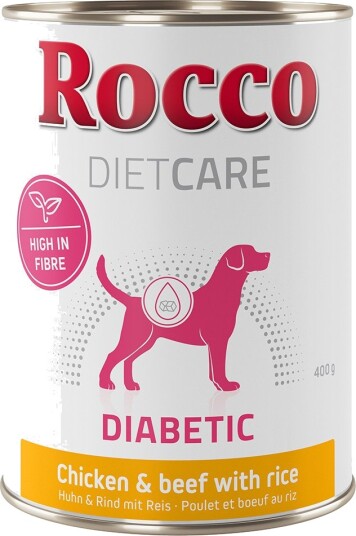 Rocco Diet Care våtfôr Diabetic & med ris 24 x Kylling Okse 400 g 24 x 400 g Rocco Diet Care våtfôr Diabetic & med ris 24 x Kylling Okse 400 g 24 x 400 g