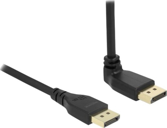 Delock Displayport Kabel Displayport Hann Til Displayport Hann Vinklet Displayport 1.4 1 M 8K Støtte Svart