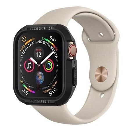 Spigen Rugged Armor Beskyttelsesdeksel til Apple Watch 44/45mm - Svart Spigen Rugged Armor Beskyttelsesdeksel til Apple Watch 44/45mm - Svart