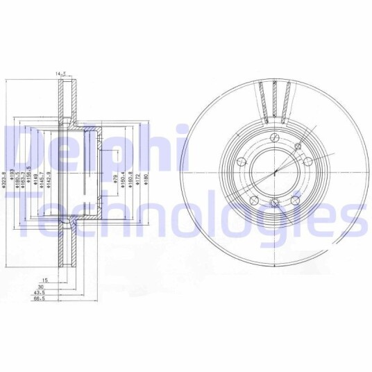 Bremseskive DELPHI BG9005