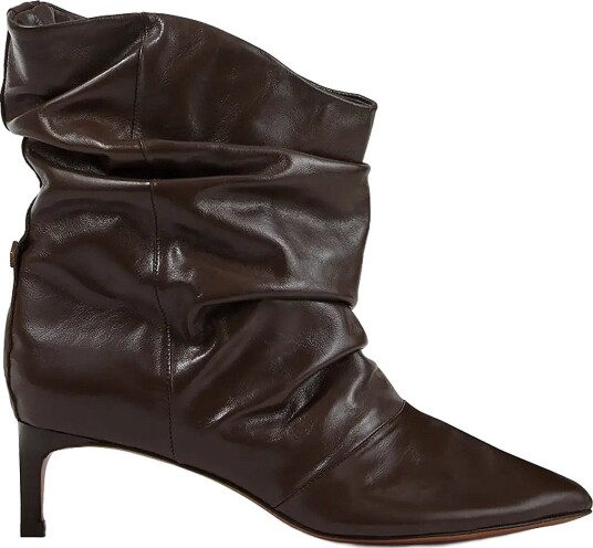 ba&sh Leather Low Colivia Ankle Boots BROWN 36