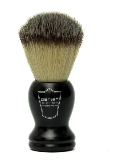 Parker Black Handle Synthetic Bristle Shave Brush - Black - ONE SIZE Parker Black Handle Synthetic Bristle Shave Brush - Black - ONE SIZE