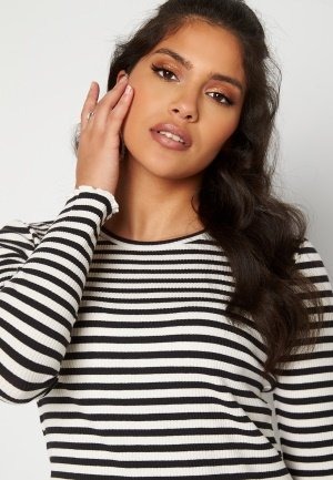 SELECTED FEMME Anna LS Crew Neck Tee Black Stripes XS