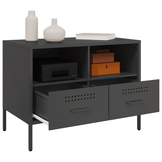  TV-benk svart 68x39x50,5 cm kaldvalset stål 843042