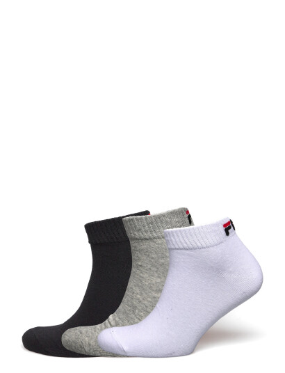 FILA Socks Fila 3Pk Quarter Plain Socks - Black - 35-38 FILA Socks Fila 3Pk Quarter Plain Socks - Black - 35-38