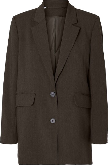 Selected Women   Blazer Slwrita Ls Relaxed Blazer Mel   Brun